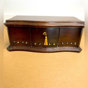 Vtg Original Diechert Wooden Music Box Thorens Movement La Traviata Faust Waltz